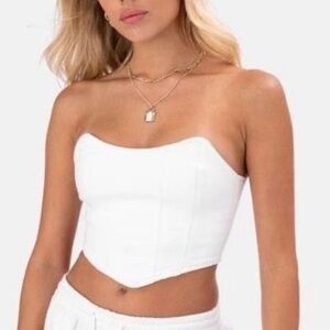 Adika White Denim Corset Top